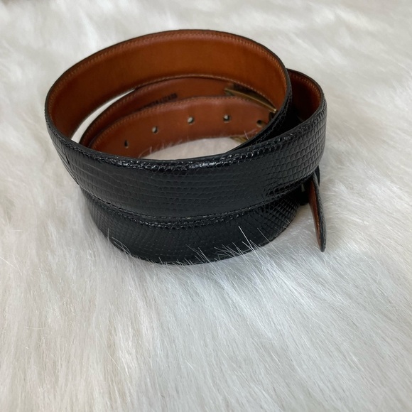 Torino Calcutta Lizard Glove Lined Men's Black Belt 38 - Picture 5 of 11